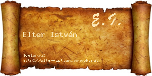 Elter István névjegykártya