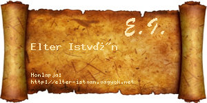 Elter István névjegykártya